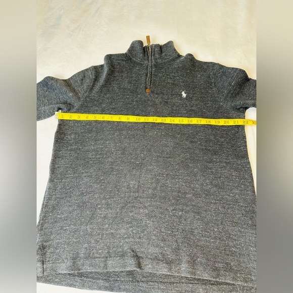 Polo by Ralph Lauren Men's  Quarter Zip Pullover Gray  Sweater Size Medium - Picture 4 of 10